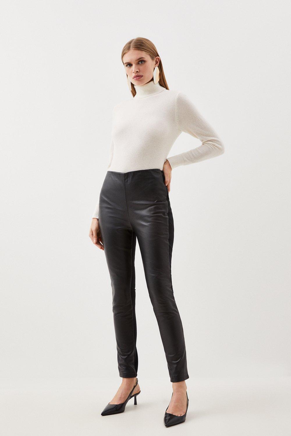 Seam Detail Faux Leather Legging Karen Millen