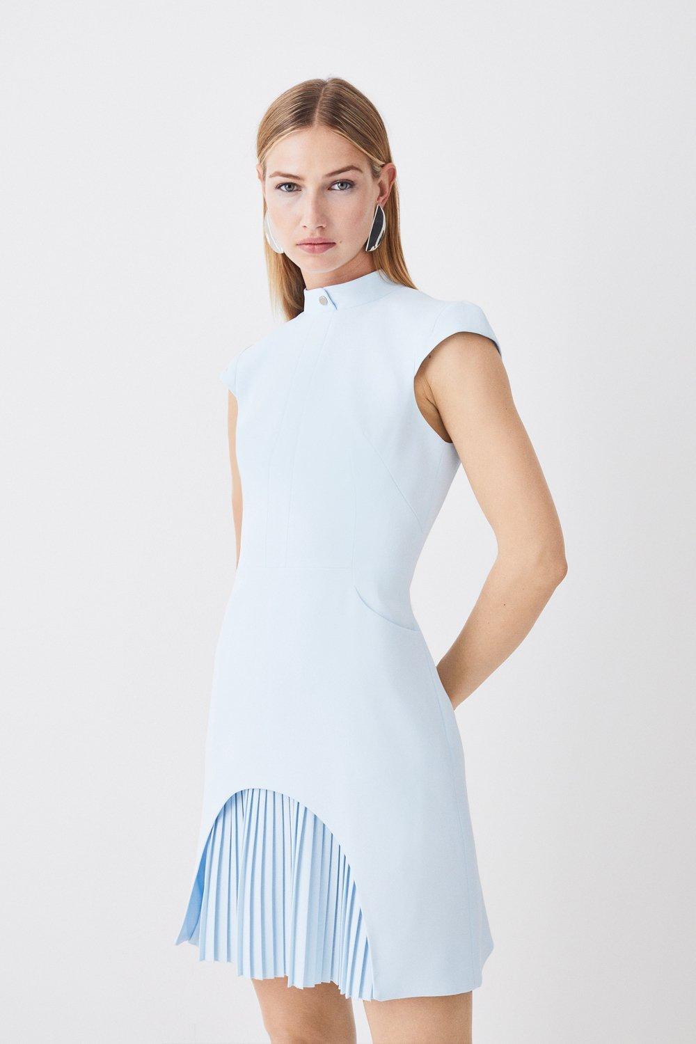 Tweed Zip Detail Aline Mini Dress | Karen Millen