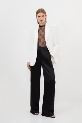 Essential Tailored Wide Leg Woven Pants