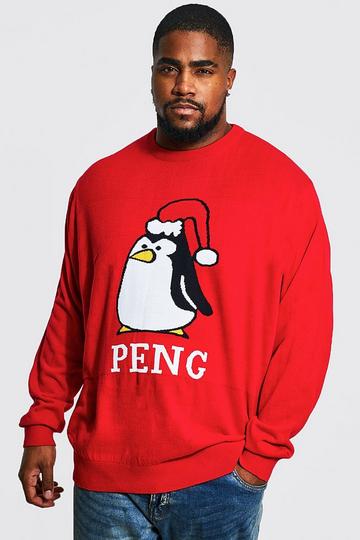 Plus Size Peng Christmas Jumper red