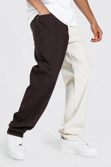 Brown Tall Relaxed Fit Spliced Jean