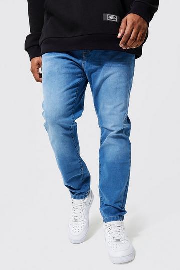 Light Brown Plus Skinny Stretch Jeans With Poly