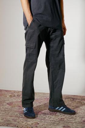 Regular Fit Nylon Cargo Pants - Black - Men