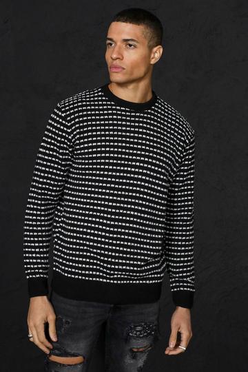 Stitch Detail Knitted Jumper black