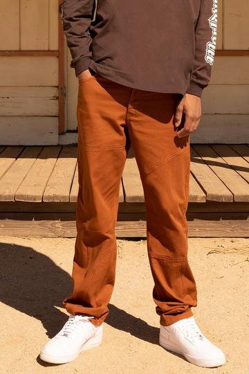 Brown Tall Relaxed Fit Jean With Seam Detail