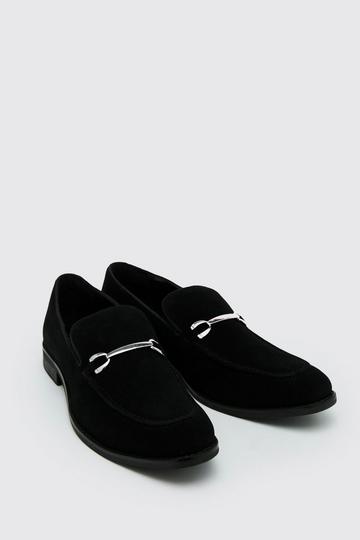 Faux Suede Snaffle Loafer black