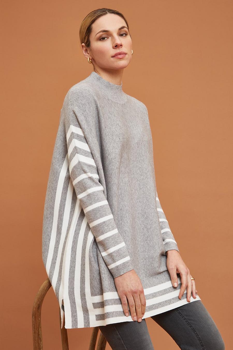 Stripe Knitted Poncho