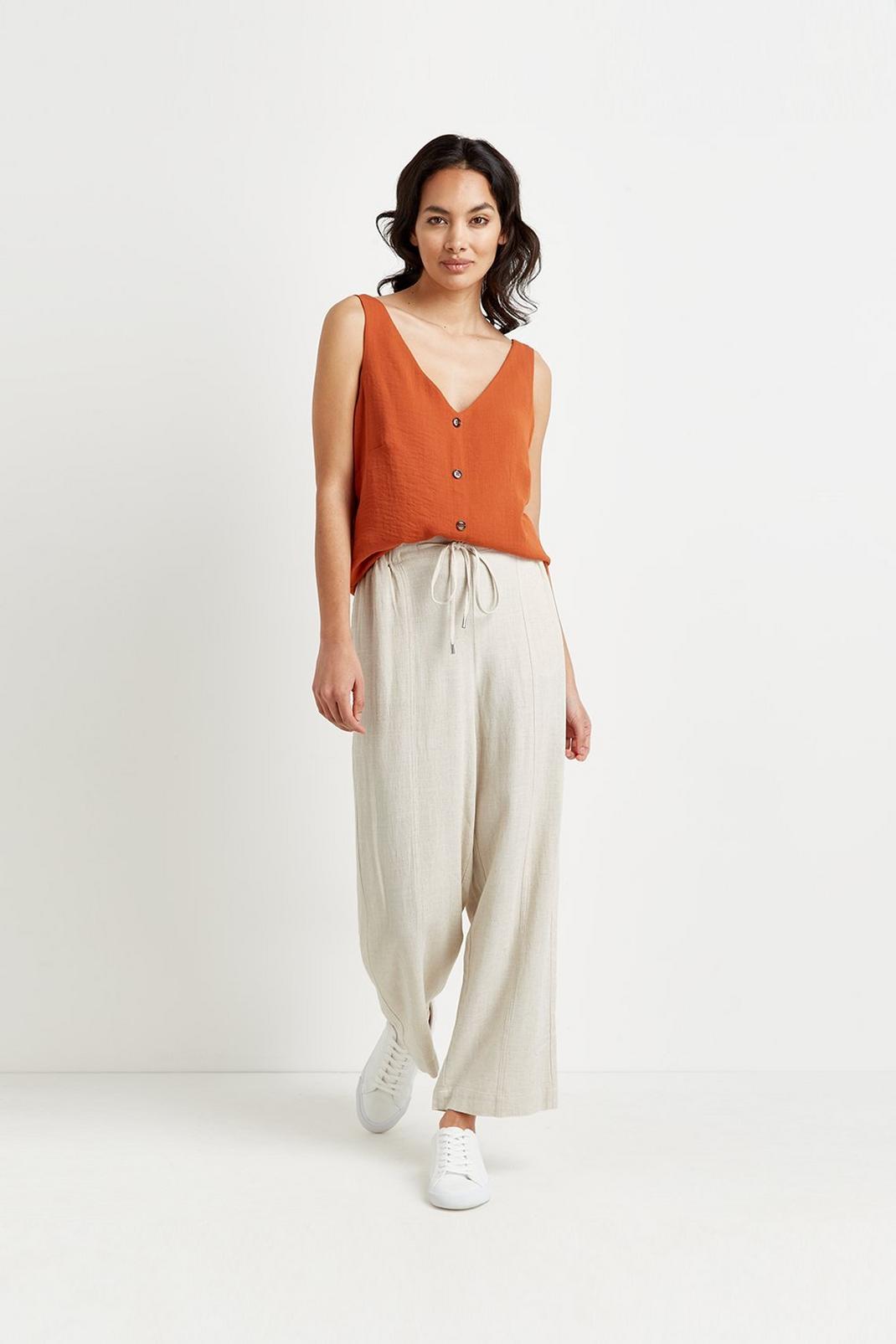 165 Petite Linen-look Wide Leg Trousers image number 1