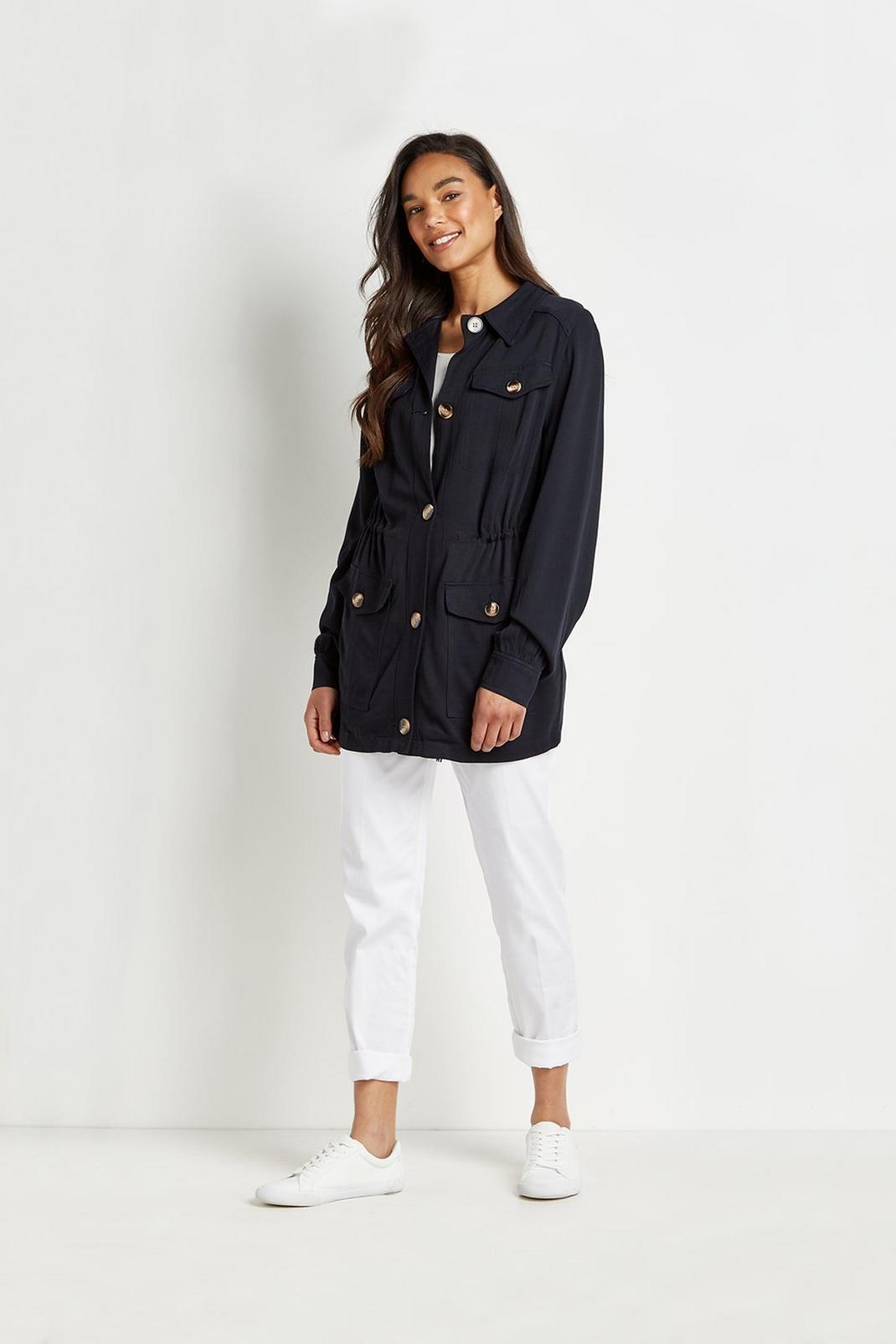 Navy Tall Light-weight Shacket image number 1