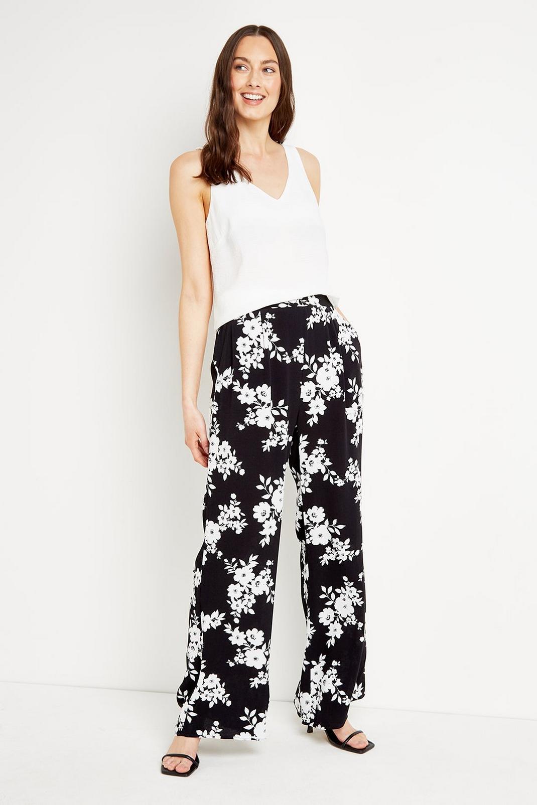 105 Tall Shadow Floral Wide Leg Trouser image number 2