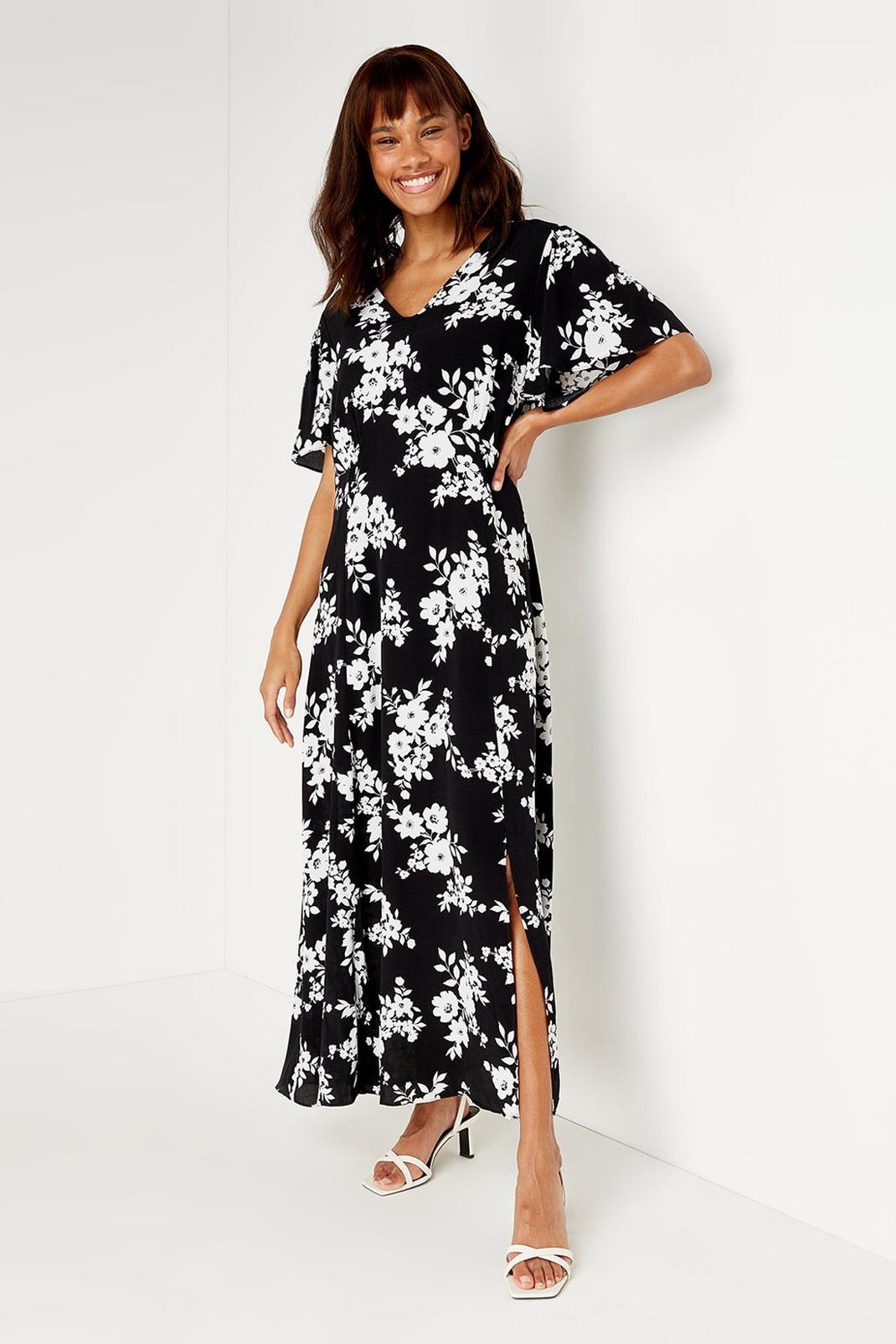 105 Tall Shadow Floral Midi Dress image number 2