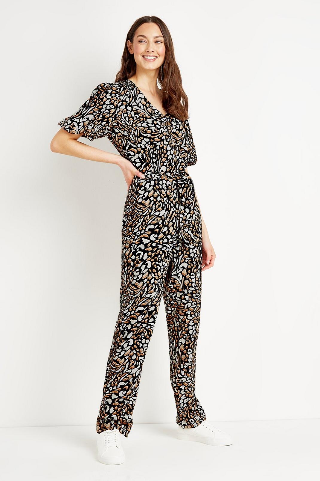 109 Tall Animal Button Front Jumpsuit image number 1