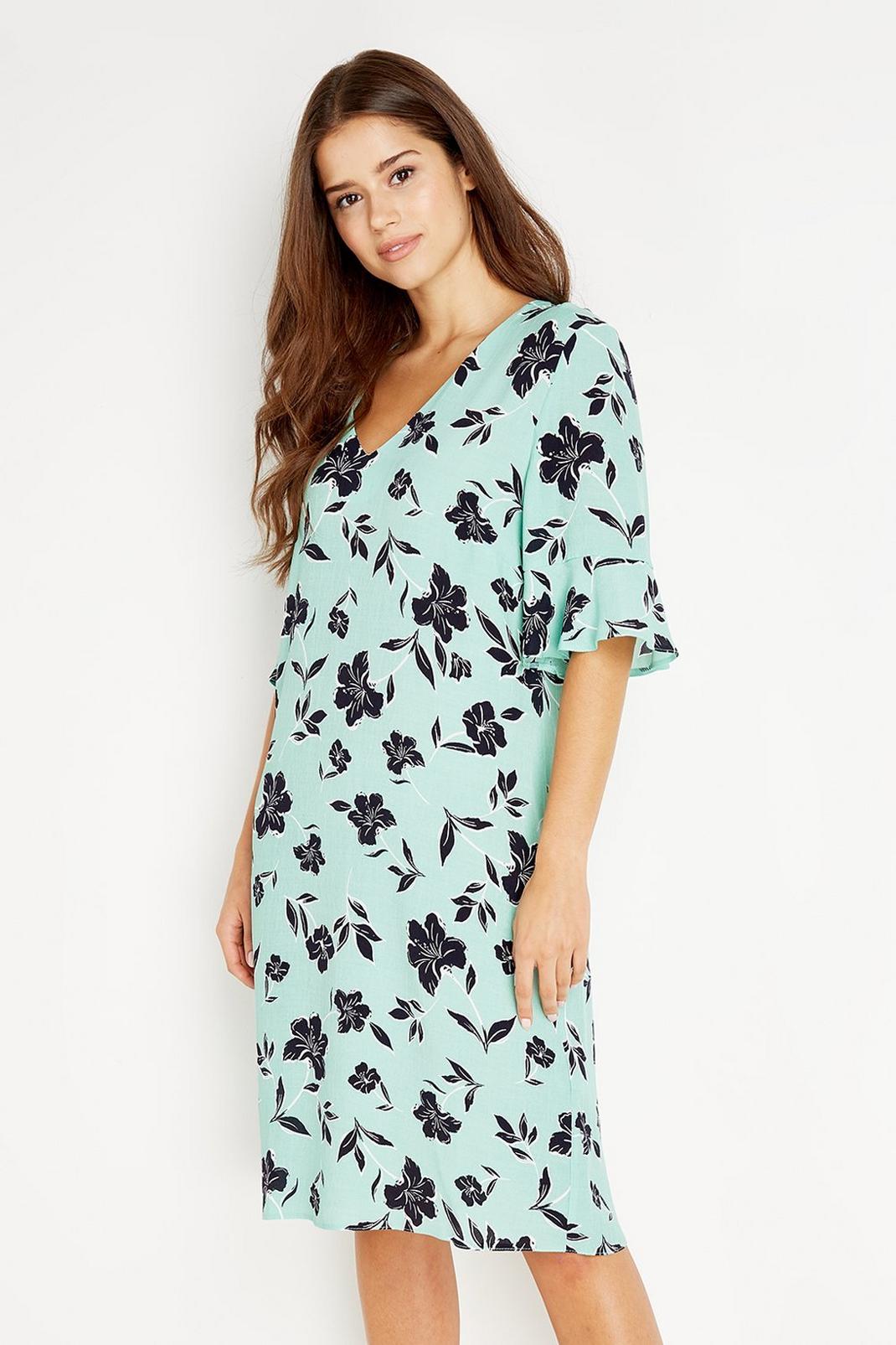 143 Tall Mint Floral Shift Dress image number 2
