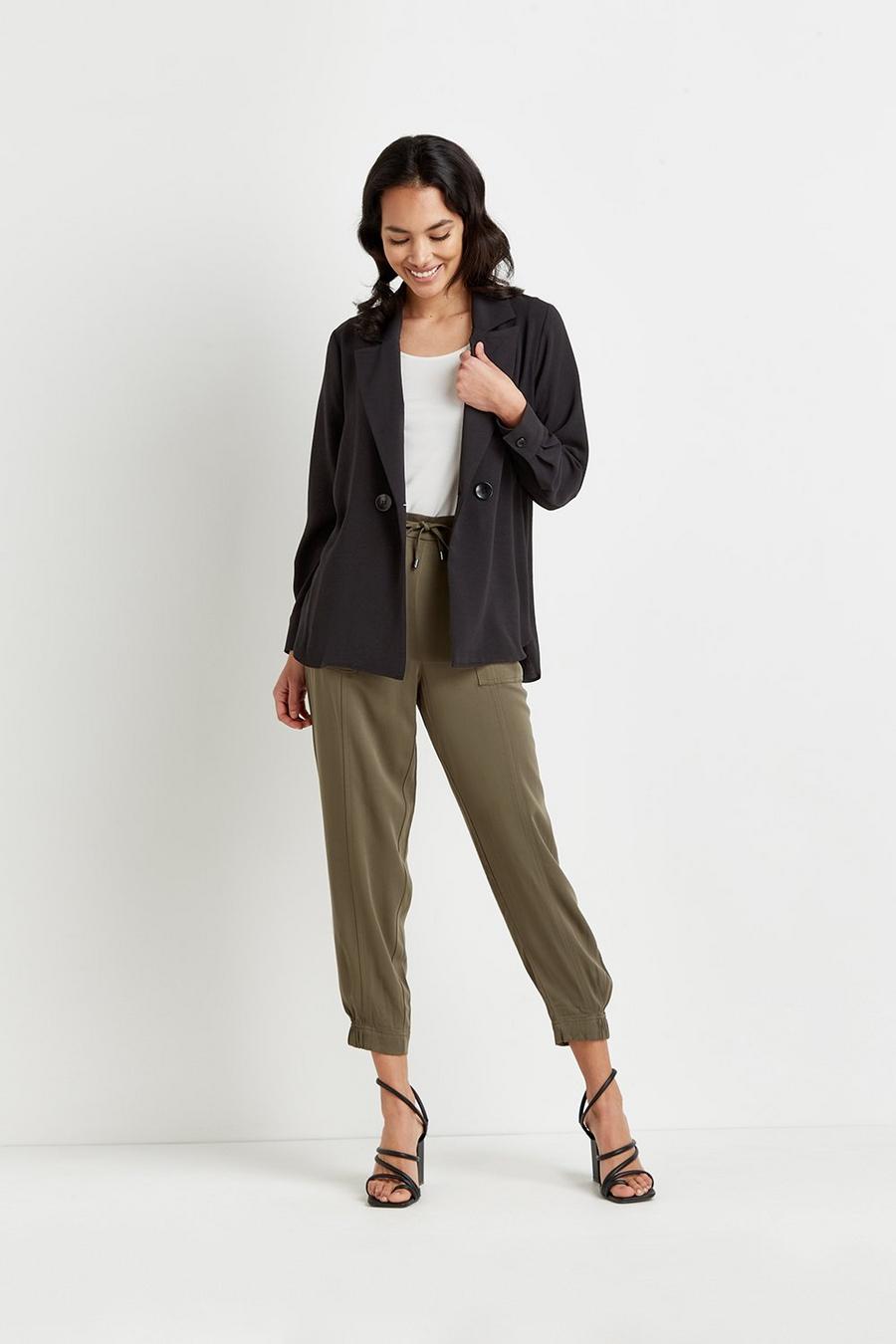 Petite Relaxed Double Breasted Blazer