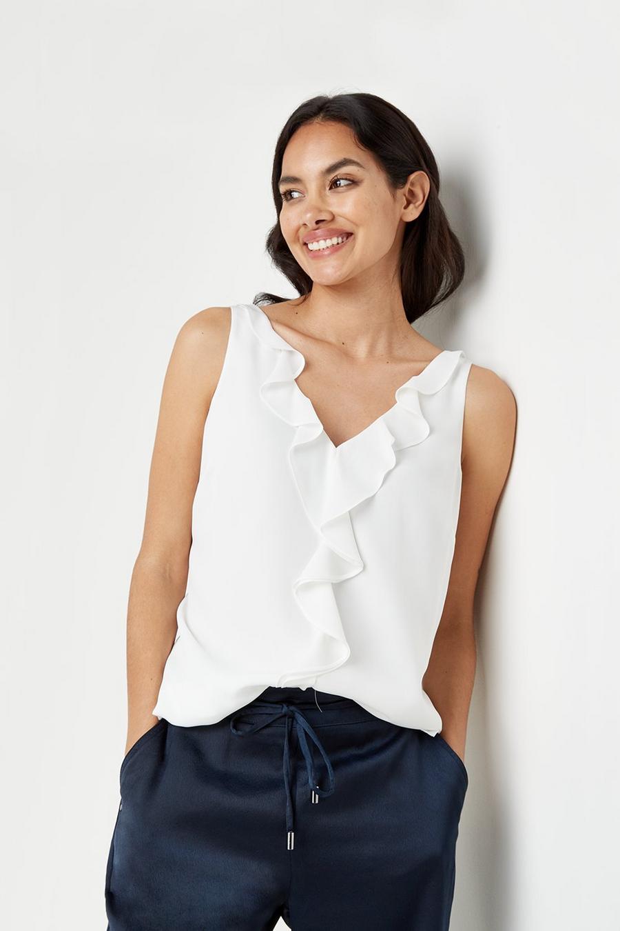 Petite Ruffle Front Camisole
