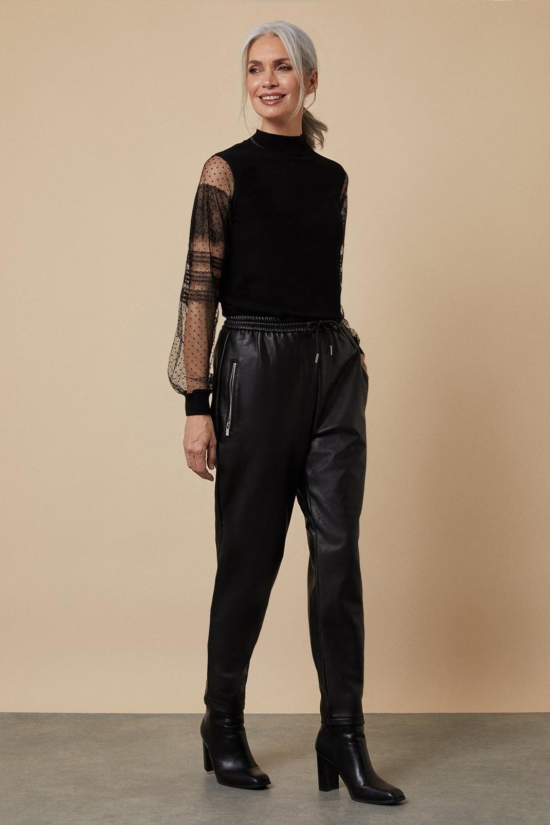 105 Faux Leather Jogger image number 1