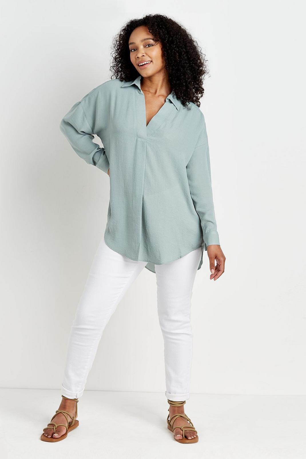 Mint Petite Relaxed Long-line Shirt image number 1