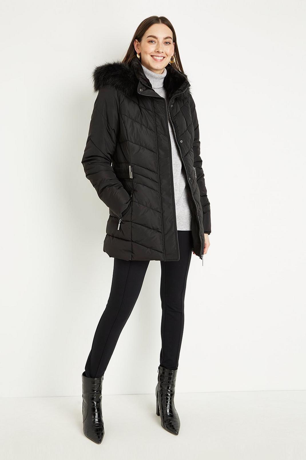 105 Tall Belted Short Padded Coat image number 2