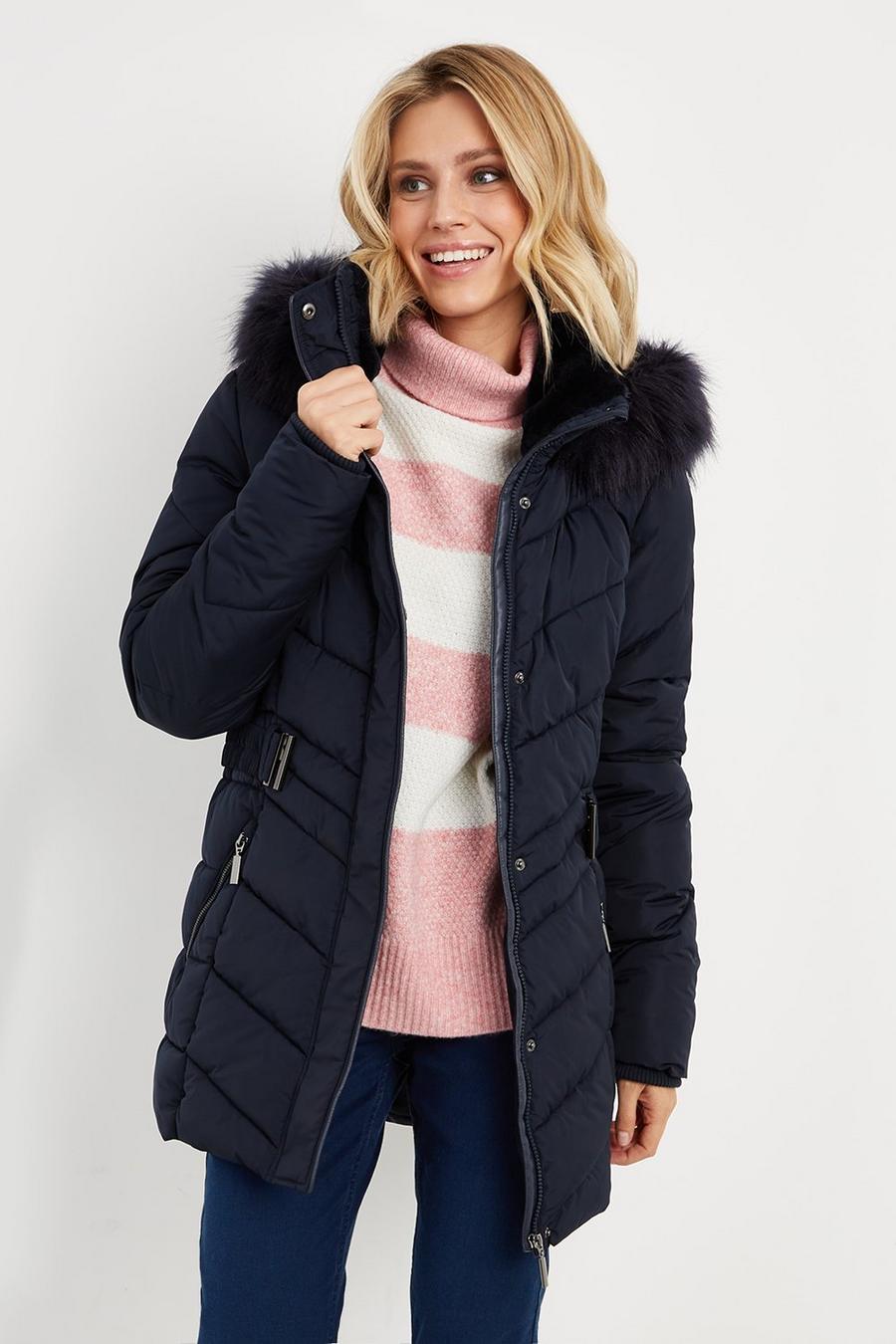 Tall Belted Short Padded Coat