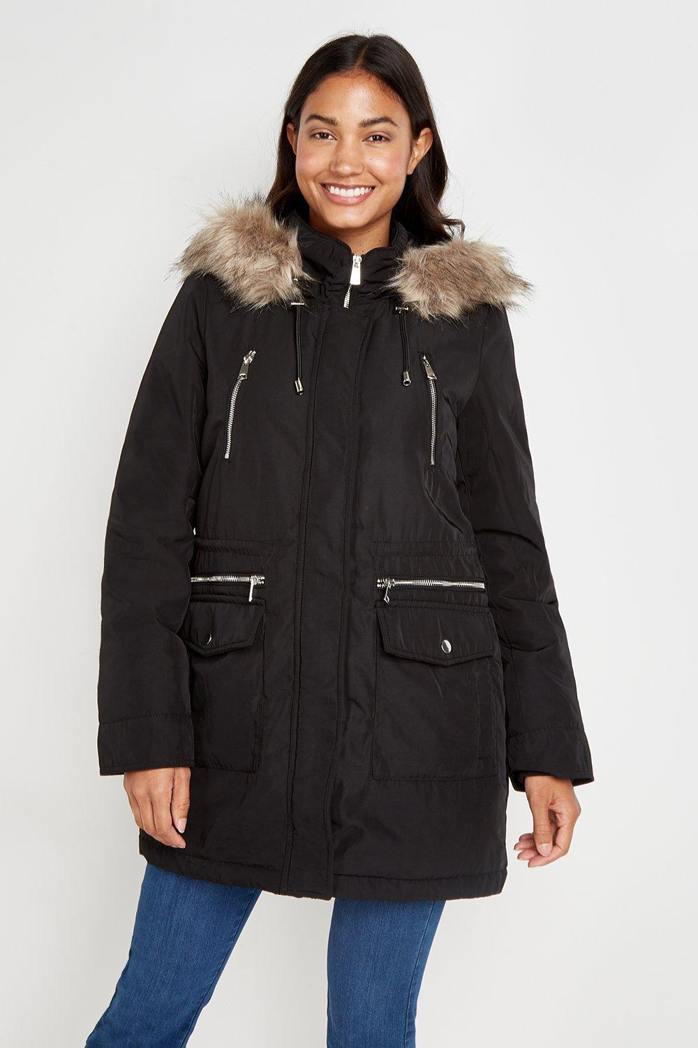 wallis navy parka coat