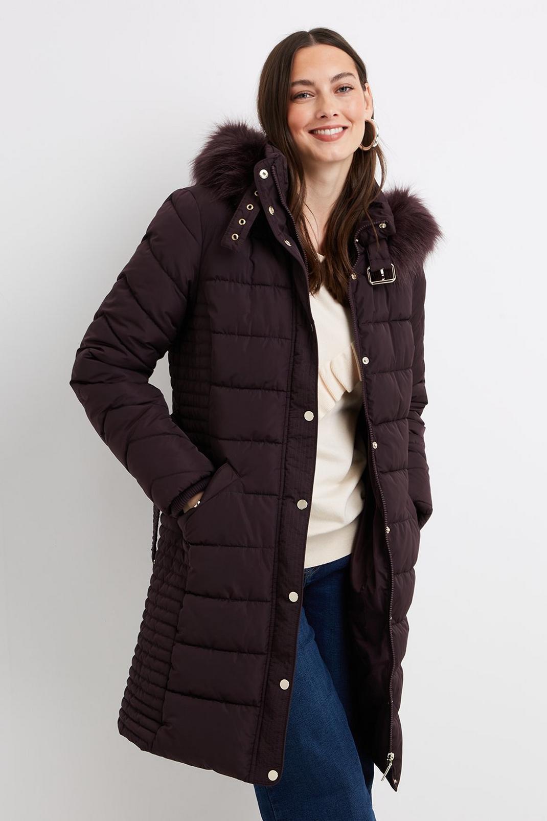 104 Tall Midi Belted Padded Coat image number 1
