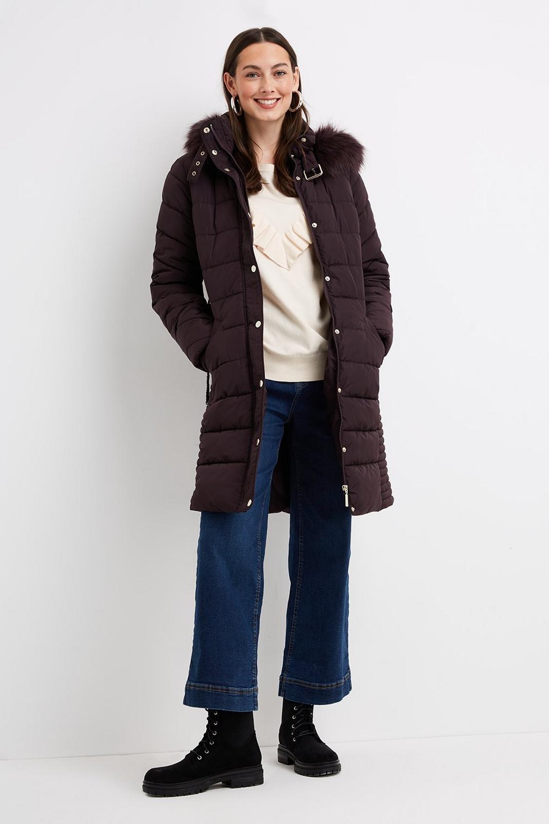 104 Tall Midi Belted Padded Coat image number 2