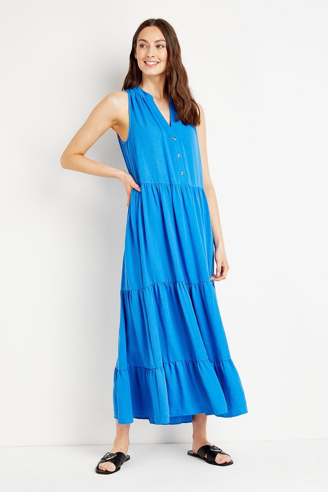 106 Tall Linen Look Tiered Maxi Dress image number 1