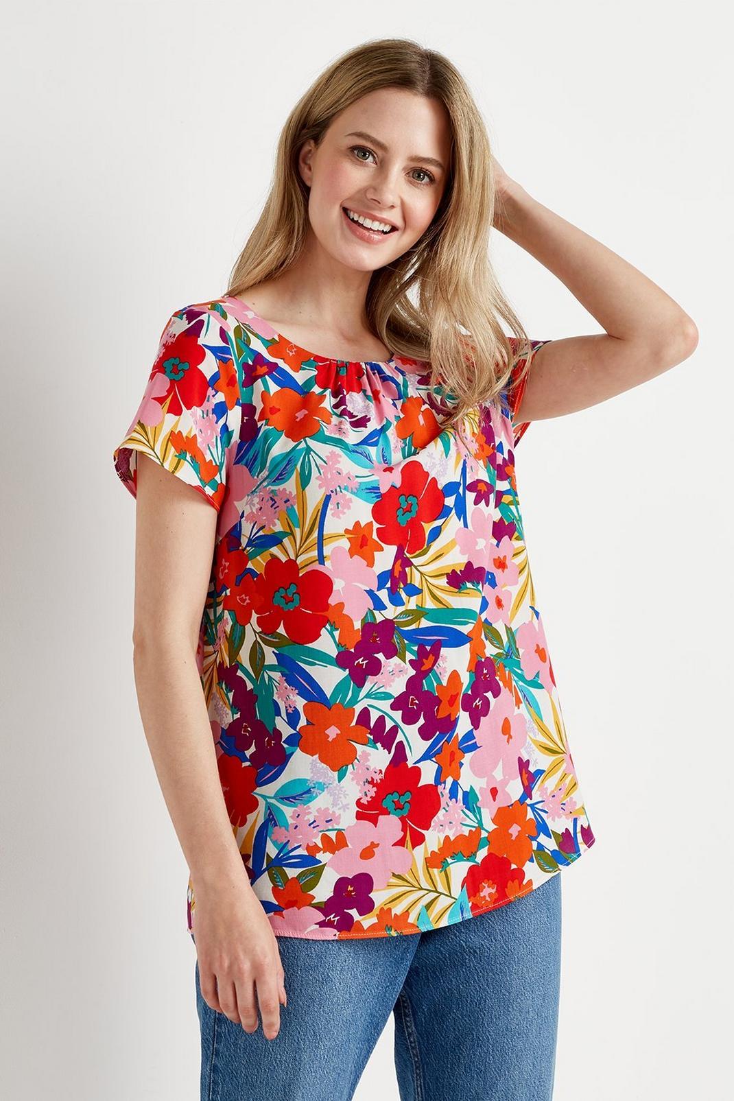 Celebration Floral Woven Shell Top image number 1
