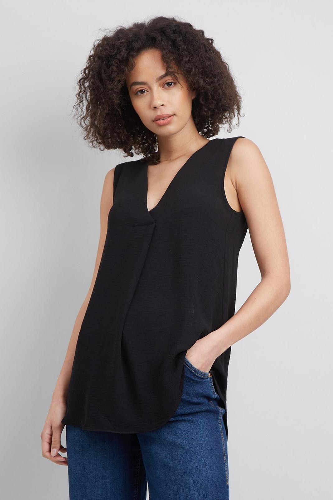 105 Tall Textured V Neck Top image number 1