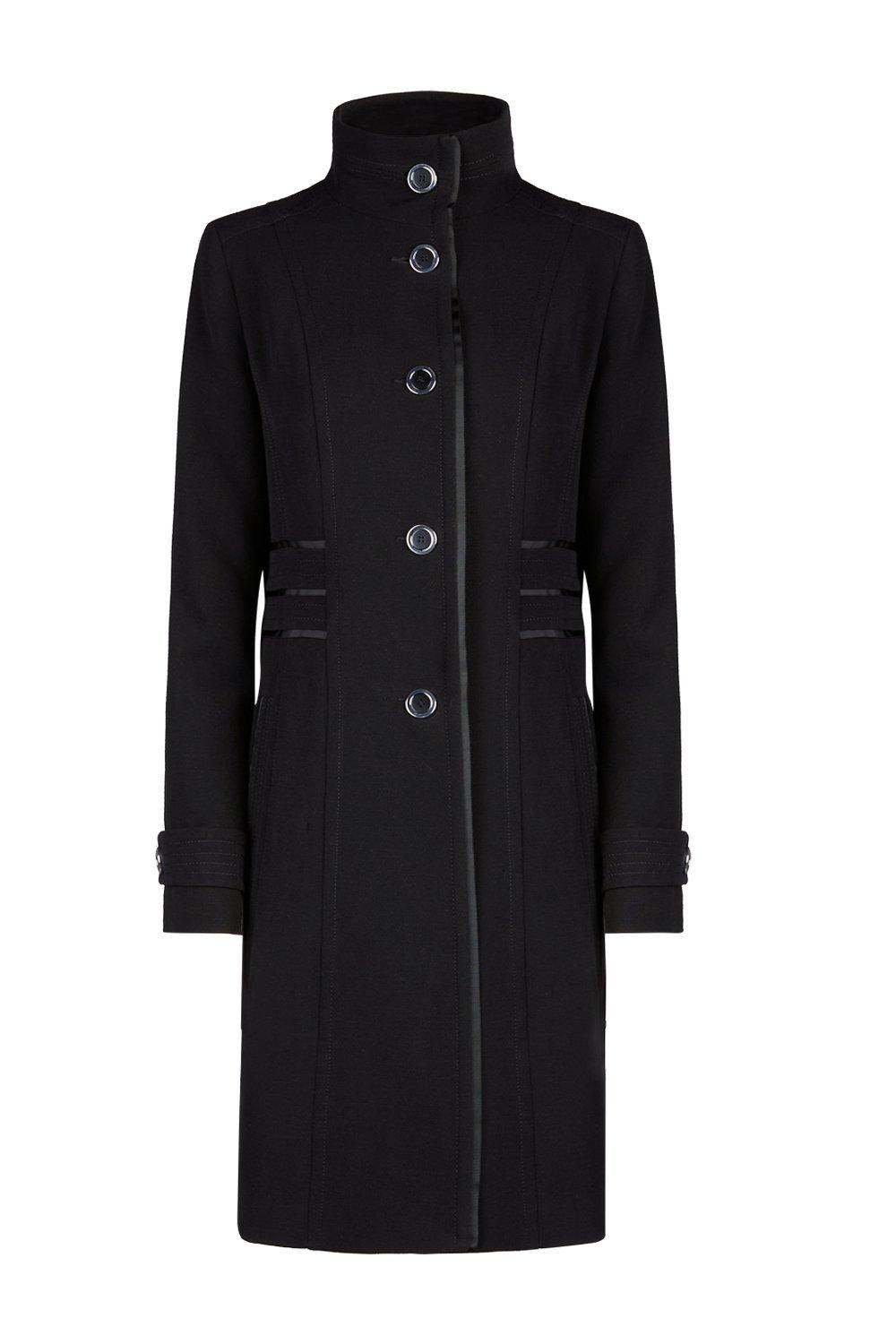 Wallis petite black funnel cheap neck coat