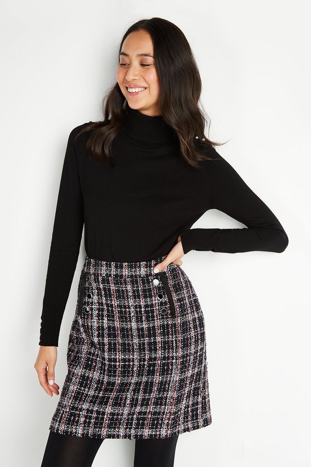 Navy Ink Check Skirt image number 1