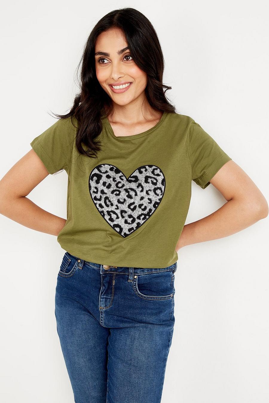 Petite Leopard Heart T-shirt