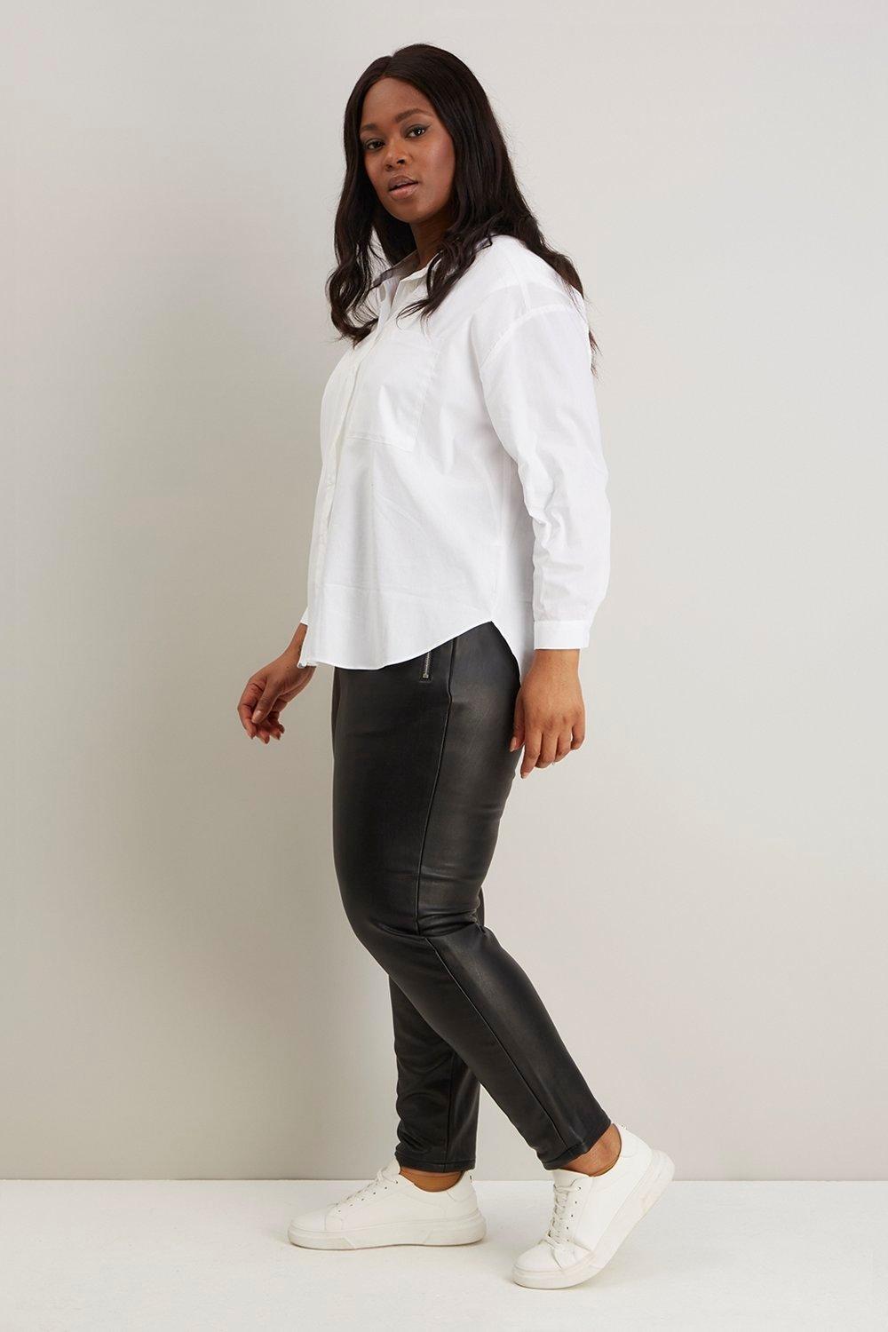 Plus size faux leather joggers hot sale