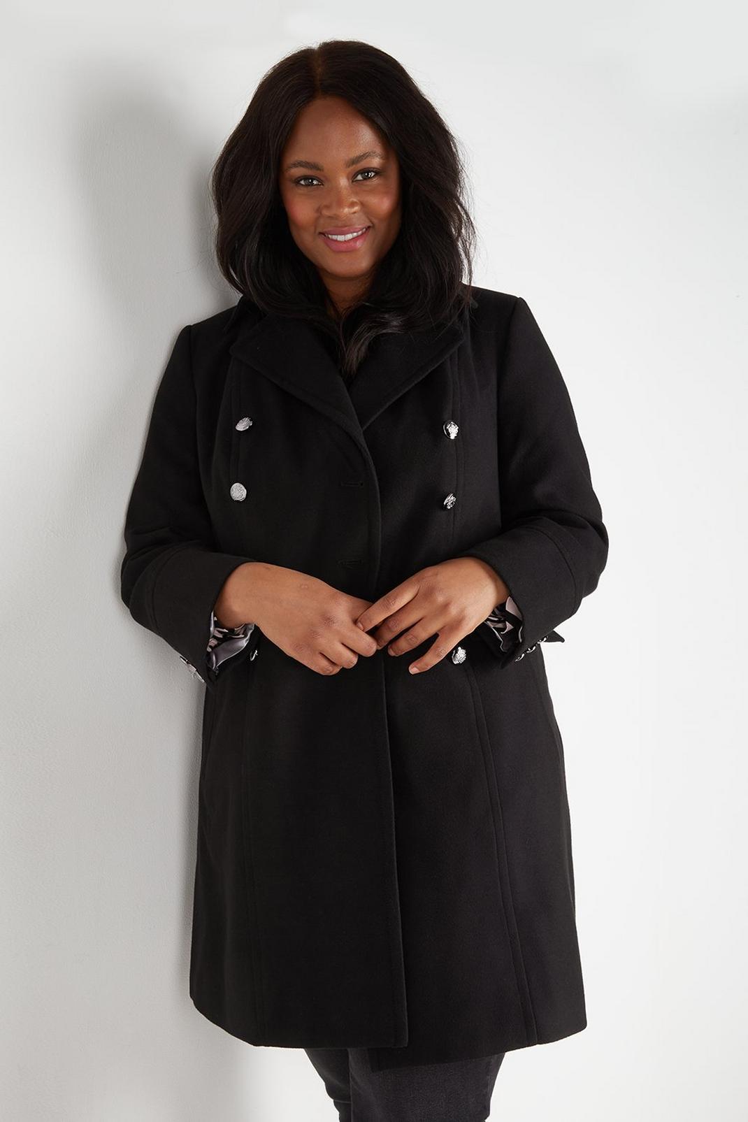 105 Curve Double Breasted Military Coat image number 2