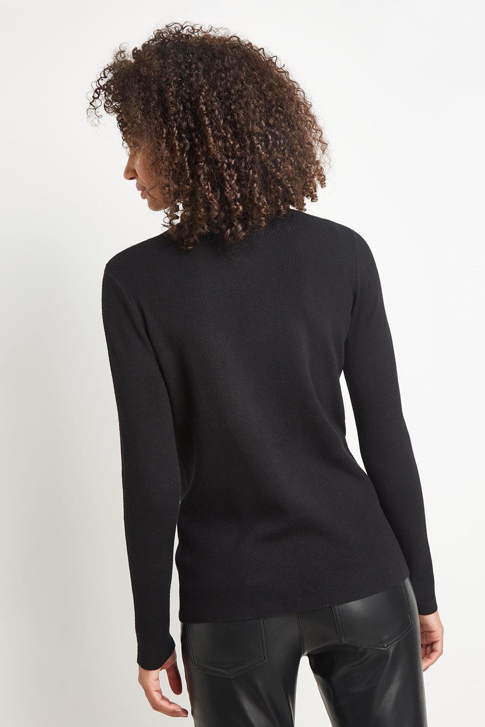 Wallis black outlet eyelet jumper