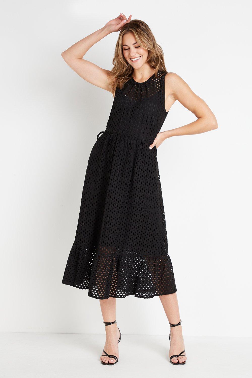 black broderie dress