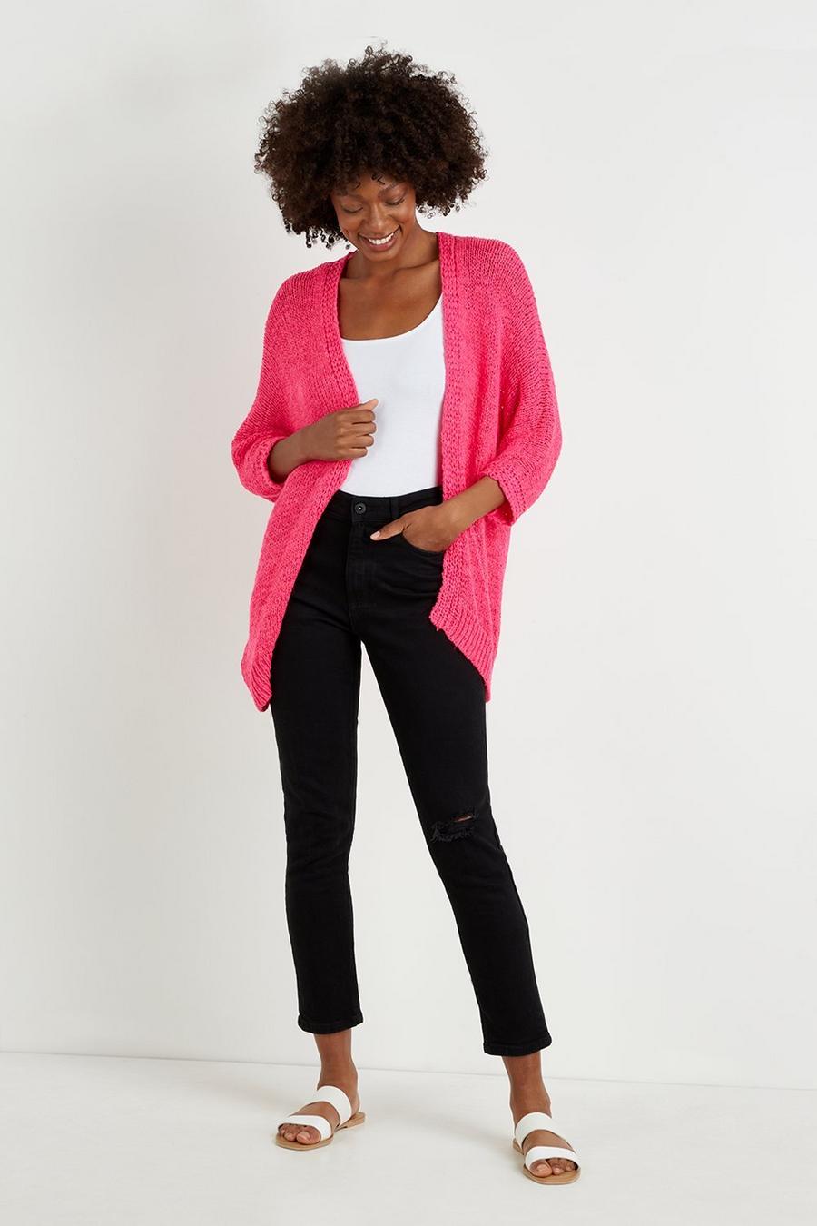 Relaxed Textured Batwing Cardigan