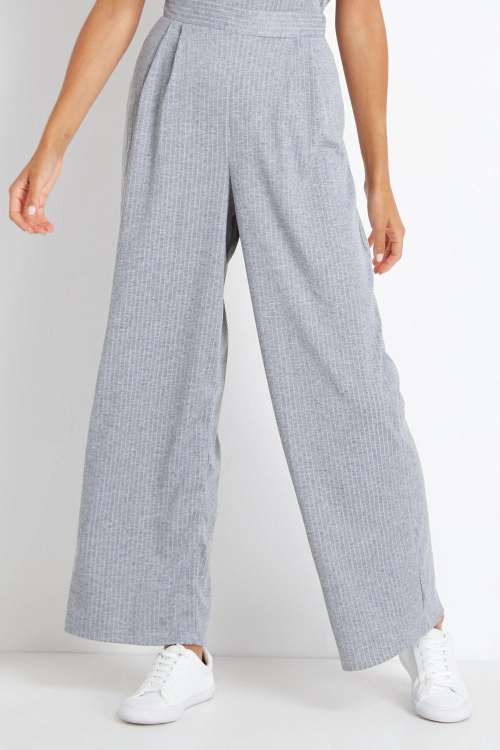 Ribbed Jersey Wide Leg Joggers Wallis EU