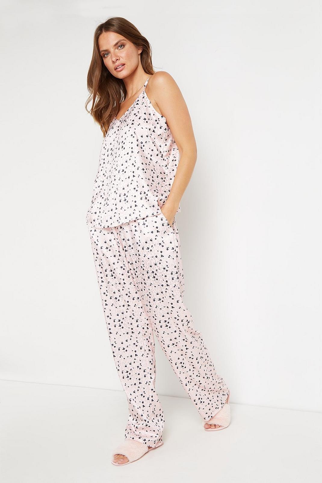 Blush Leopard Floral Pyjama Set image number 1