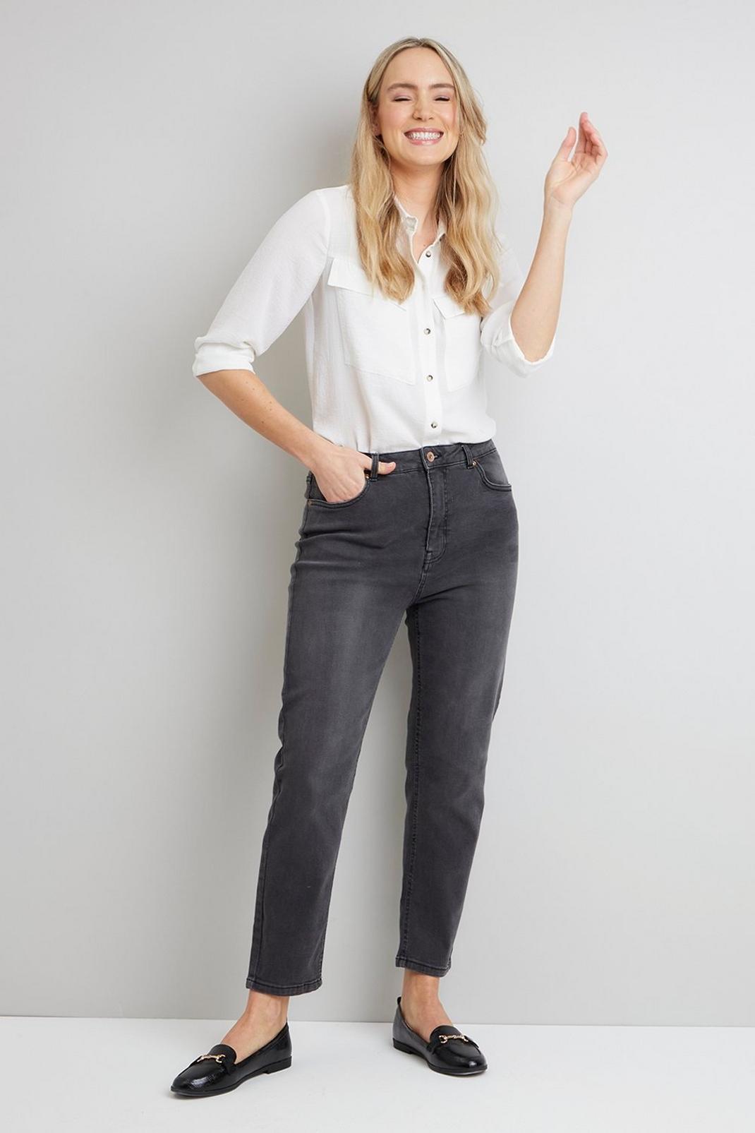 Grey Tall Demi Cropped Straight Jean image number 1