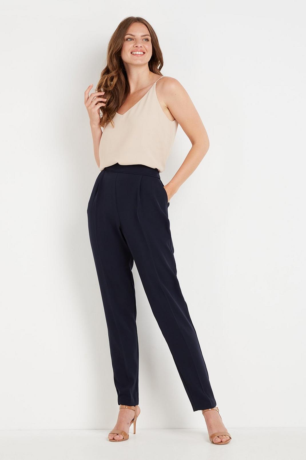 Tall Navy Pull On Trouser image number 1