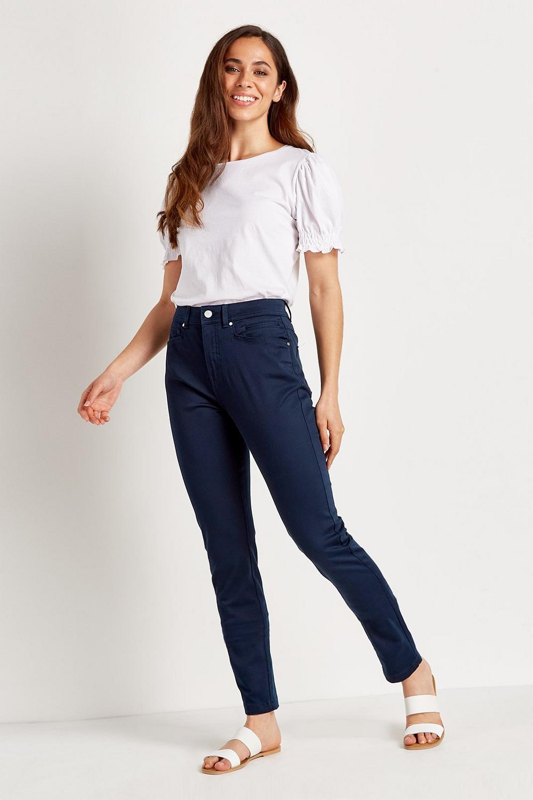 148 TALL Navy Skinny Trousers image number 2