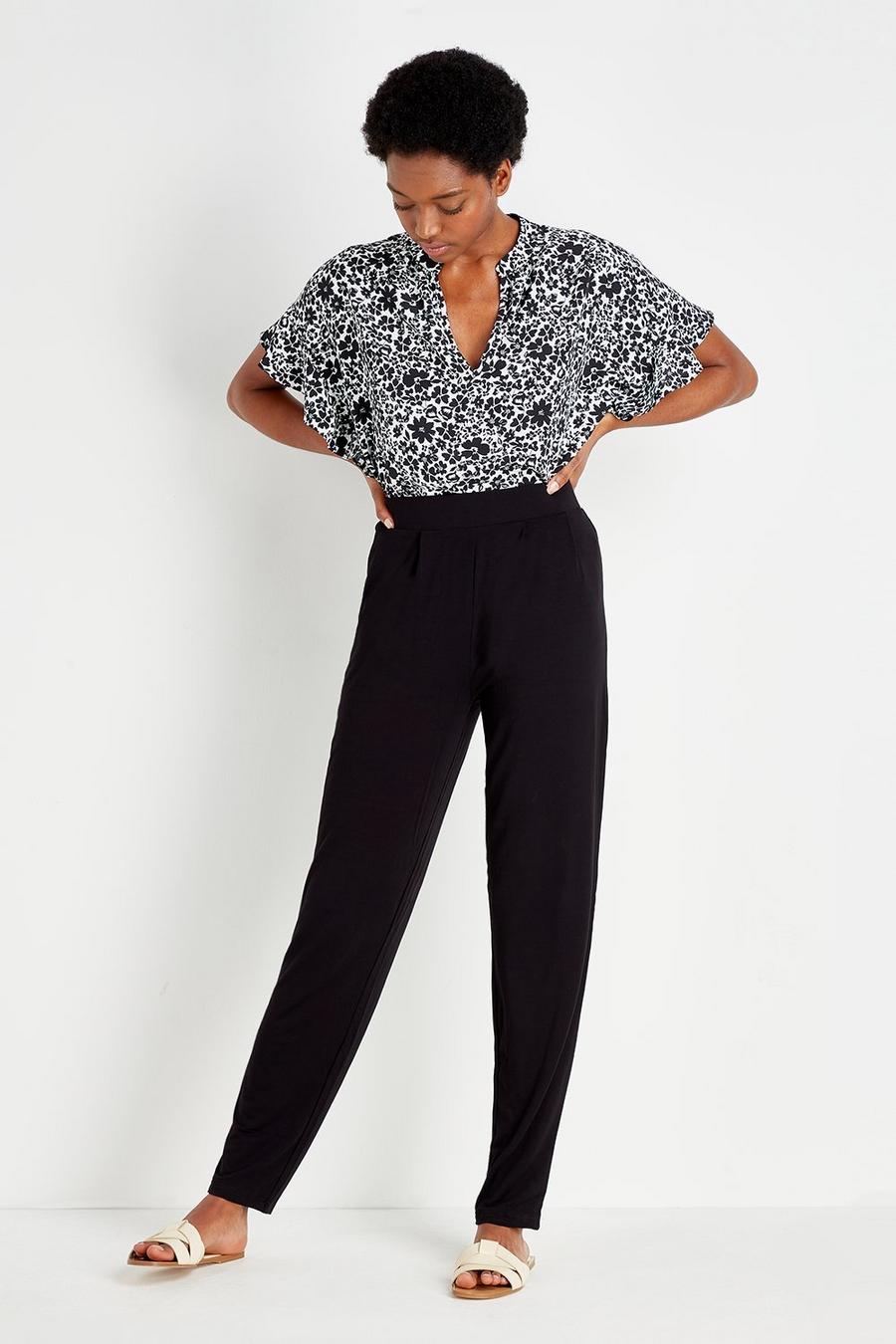 TALL Black Tapered Trousers