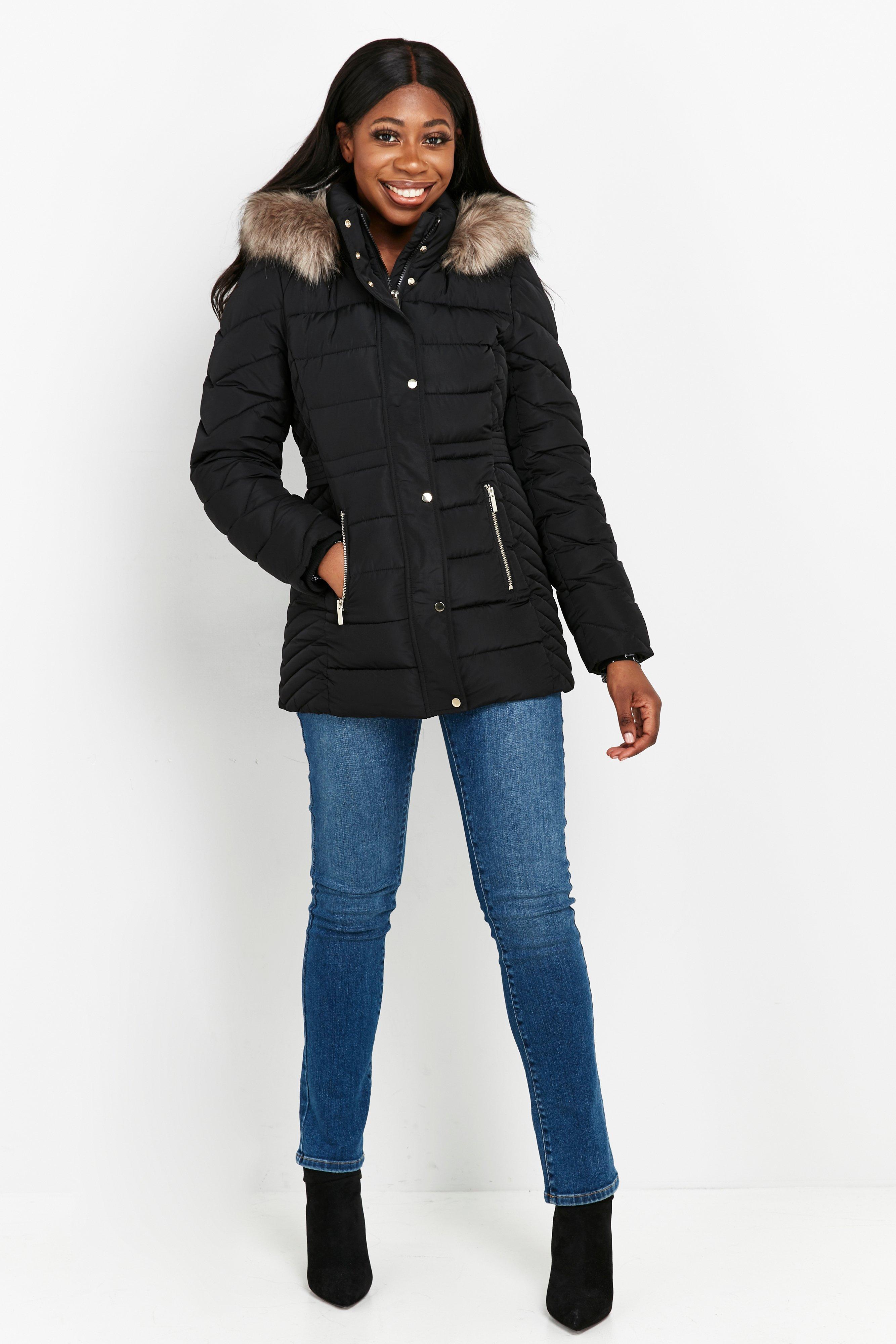 black short padded coat