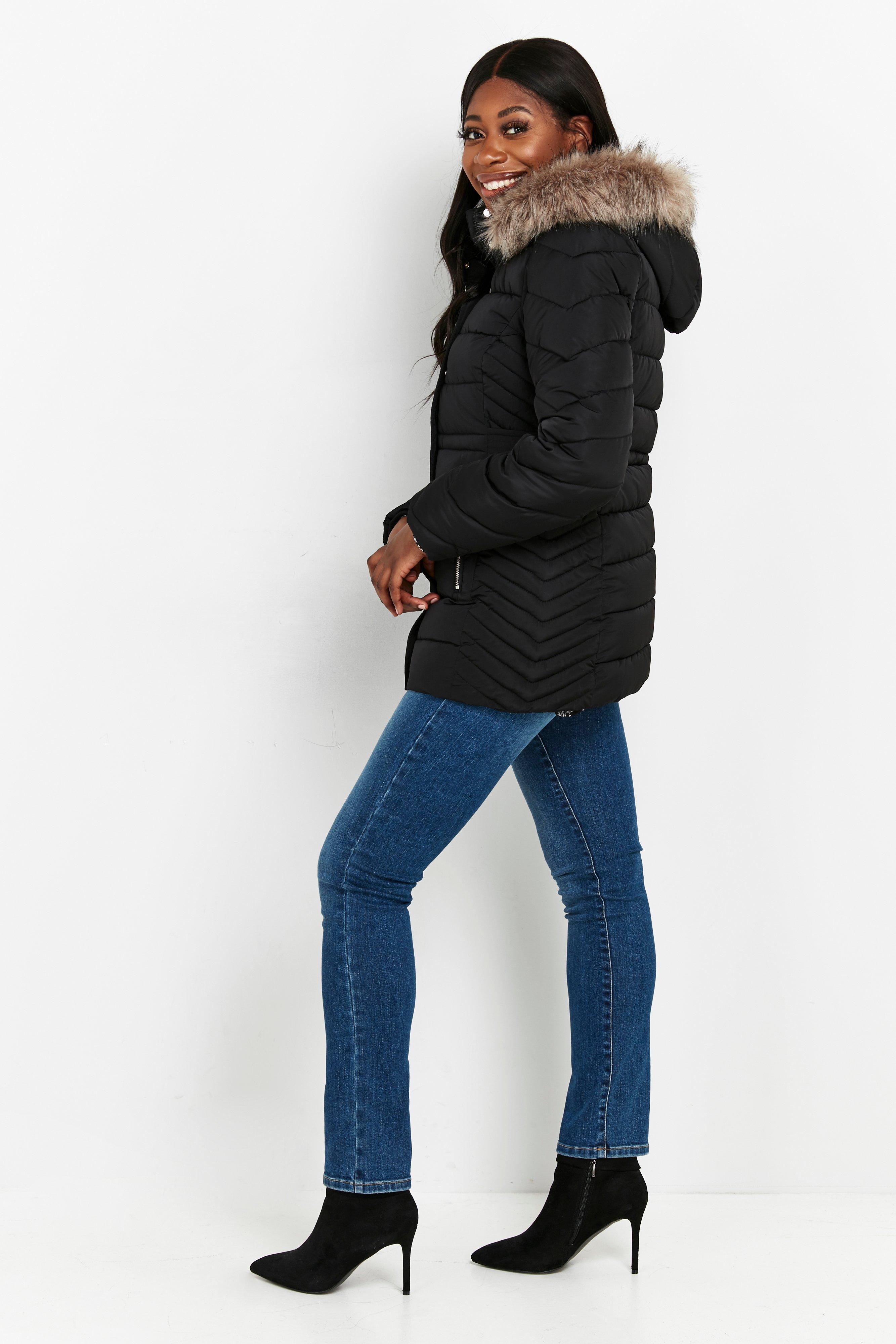 black short padded coat