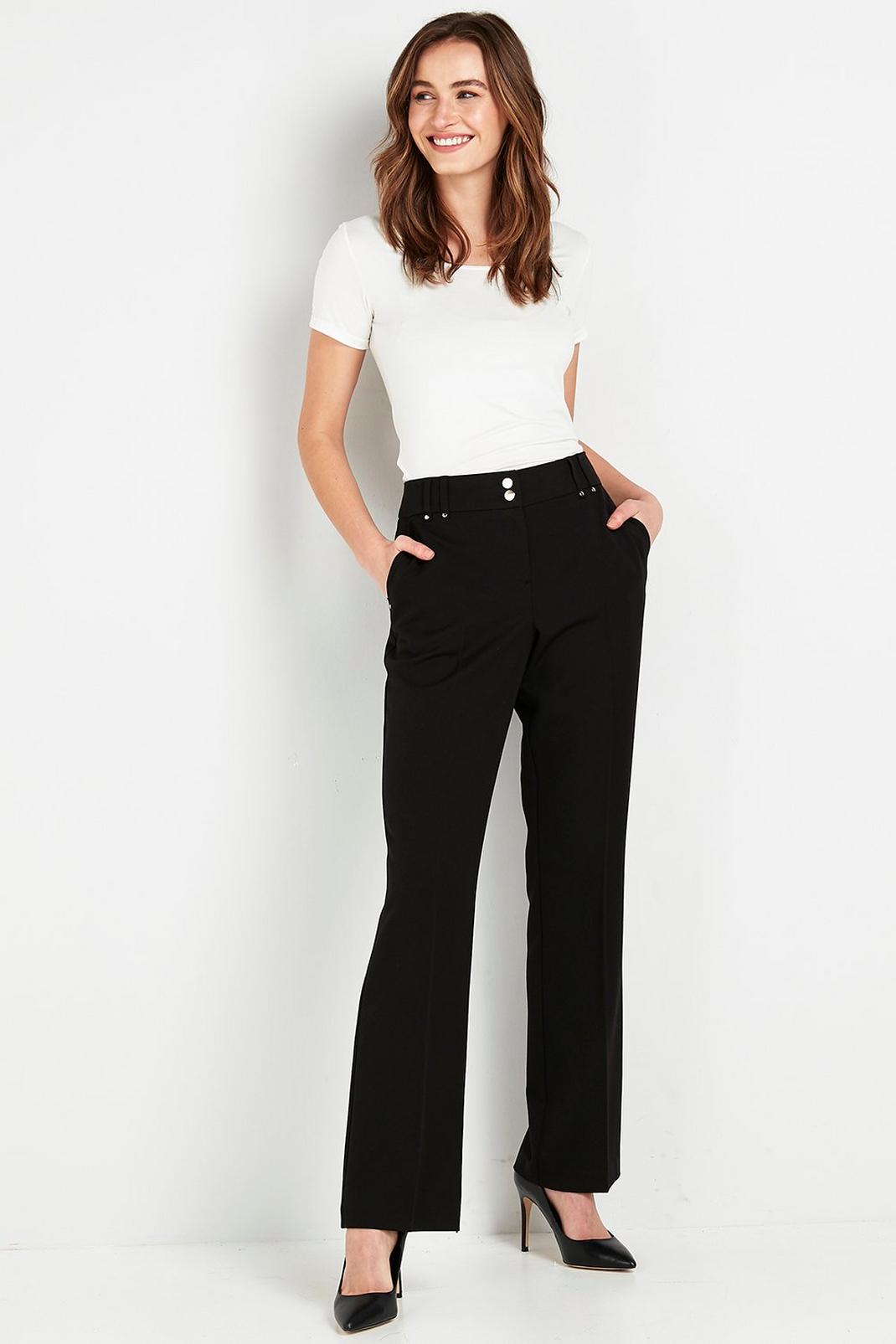 PETITE Black Bootcut Trousers image number 1