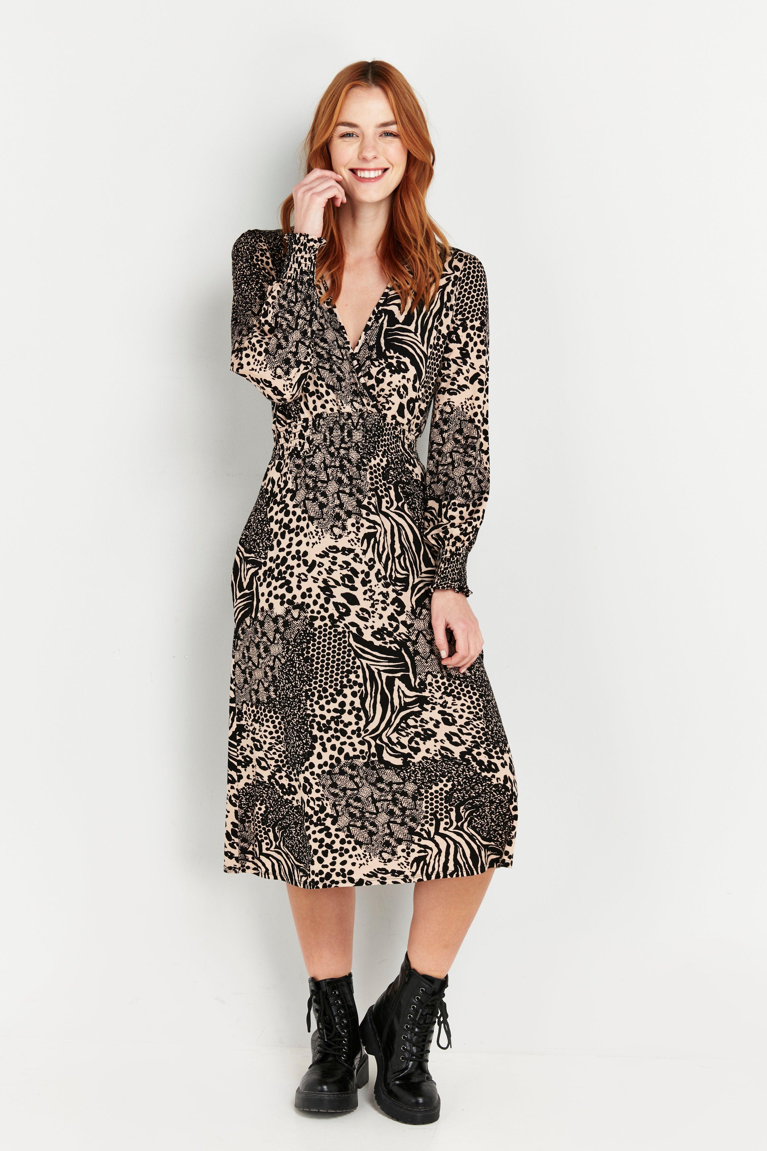 animal print midi dress uk