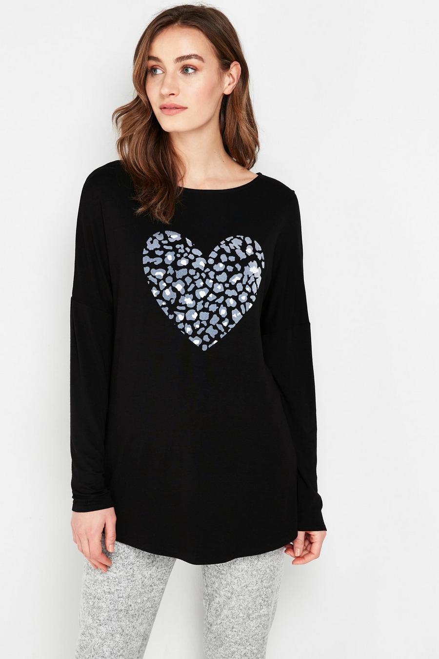 Black Velvet Heart Long Sleeve T-Shirt
