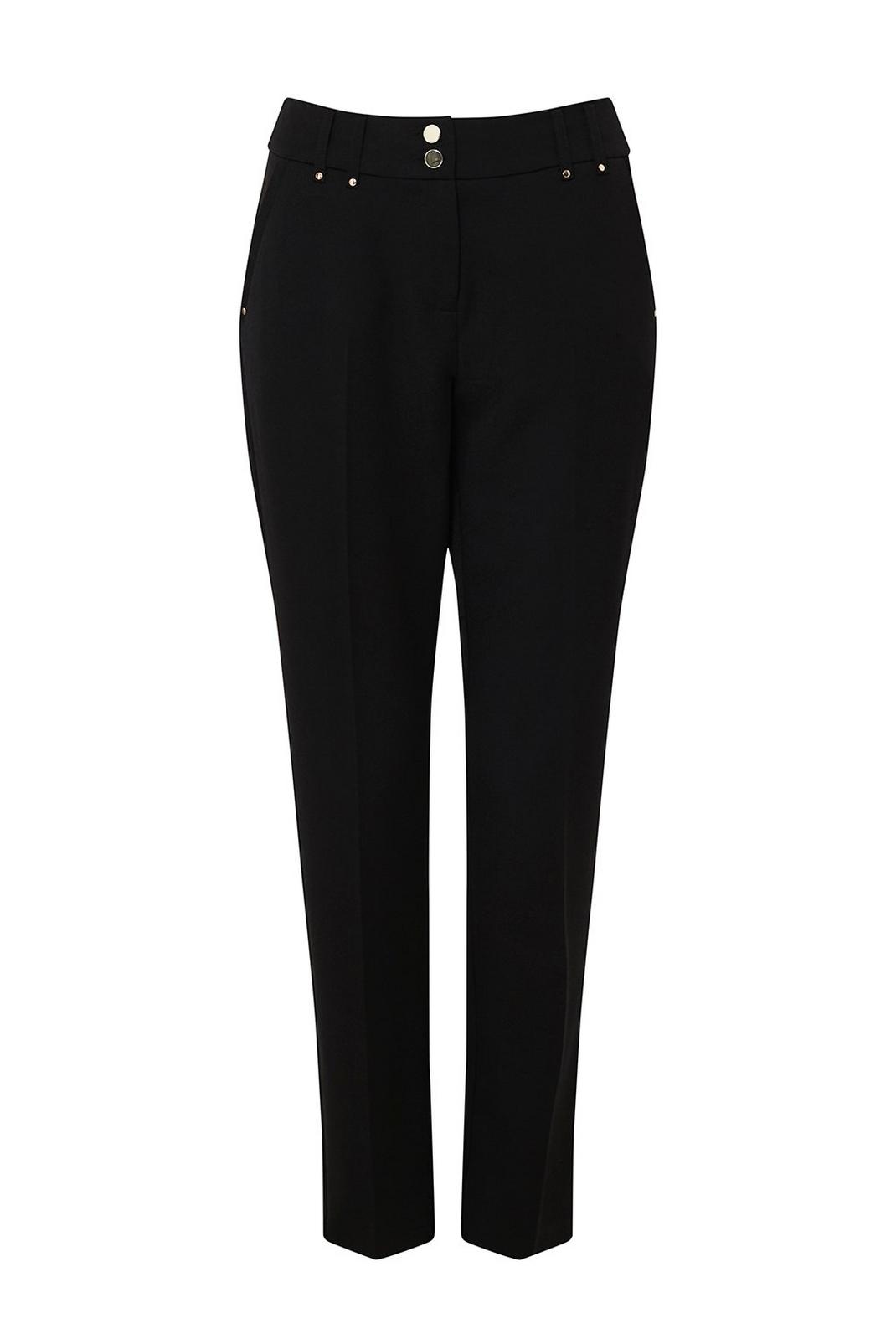 105 Black Stud Detail Tapered Trousers image number 2