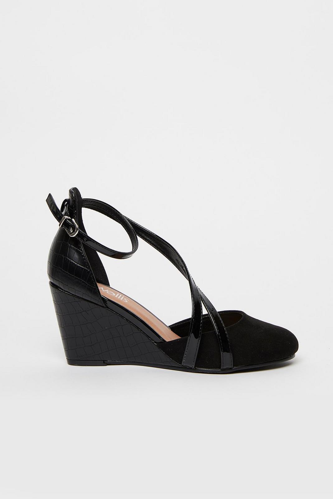 Black Double Strap Wedge image number 1
